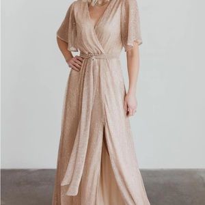 Baltic Born Grace Sparkle Champagne Wedding Bridesmaid Dress Gown Wrap